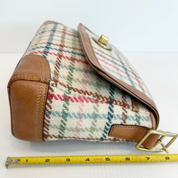 COACH Hamptons Tattersall Turnlock Convertible Bag Wool Y2K - Picture 12 of 14